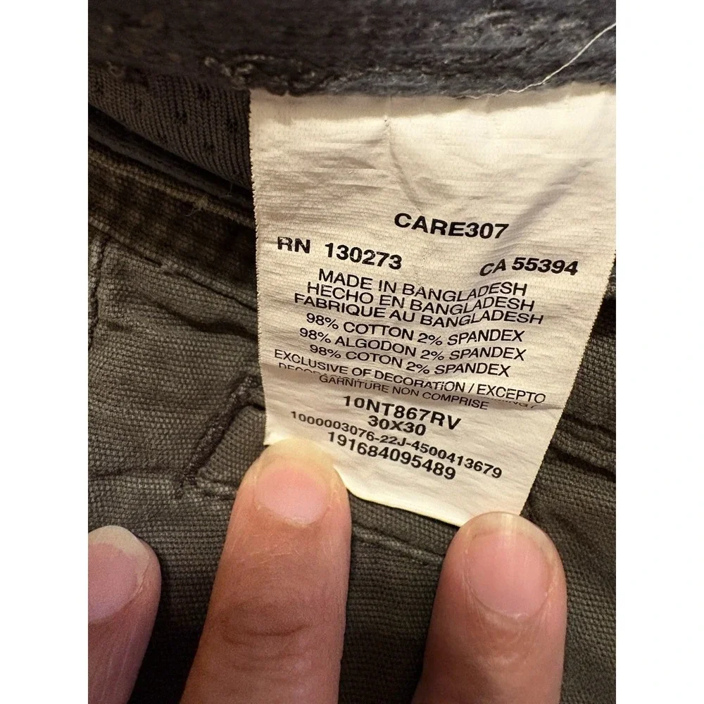 Wrangler Men's Brown Pants 30 Waist 98% Cotton 2% Spandex Logo Accent